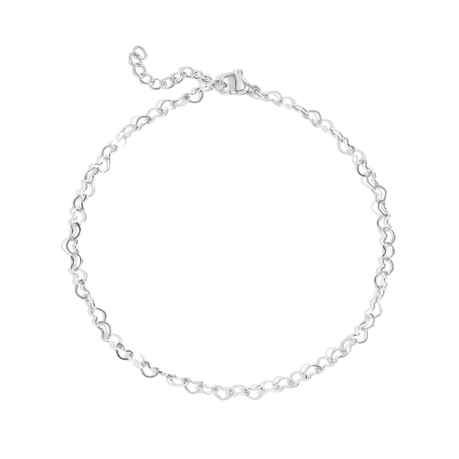 WJW 18K Gold Plated Linked Hearts Anklet