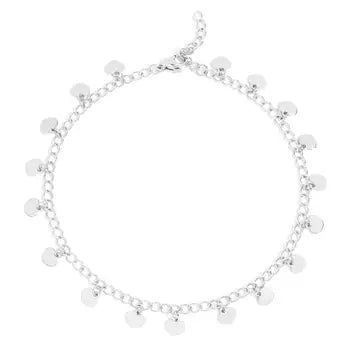 WJW 18K Gold Plated Dangle Hearts Anklet