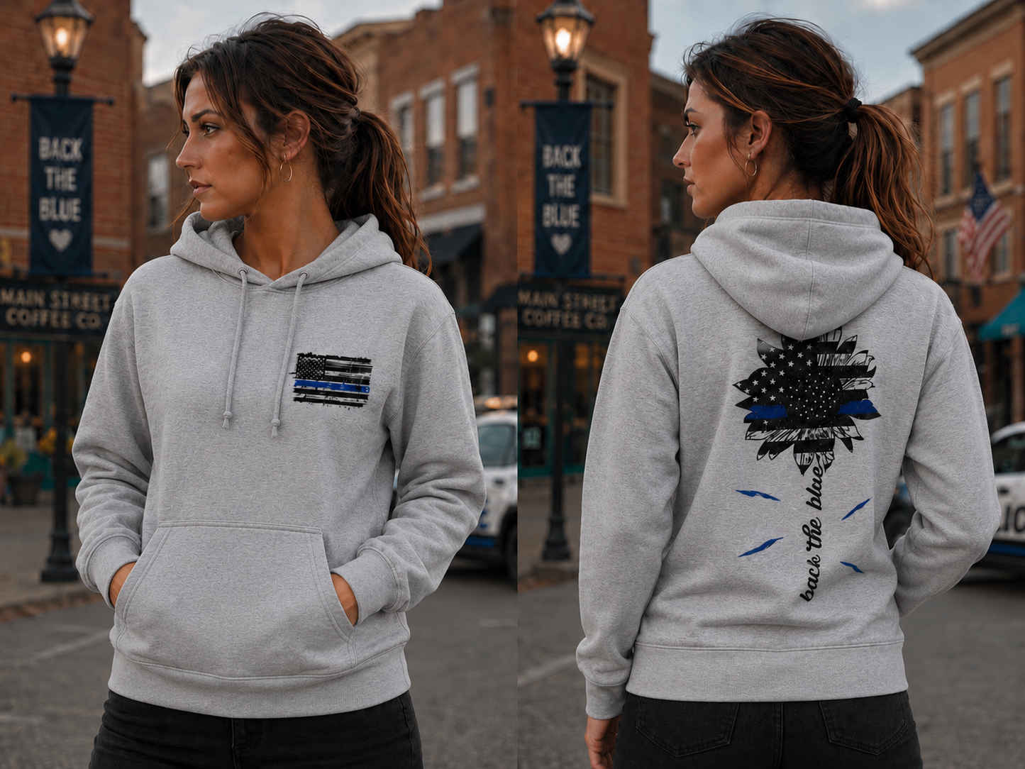 BACK THE BLUE SUNFLOWER Custom Shirt
