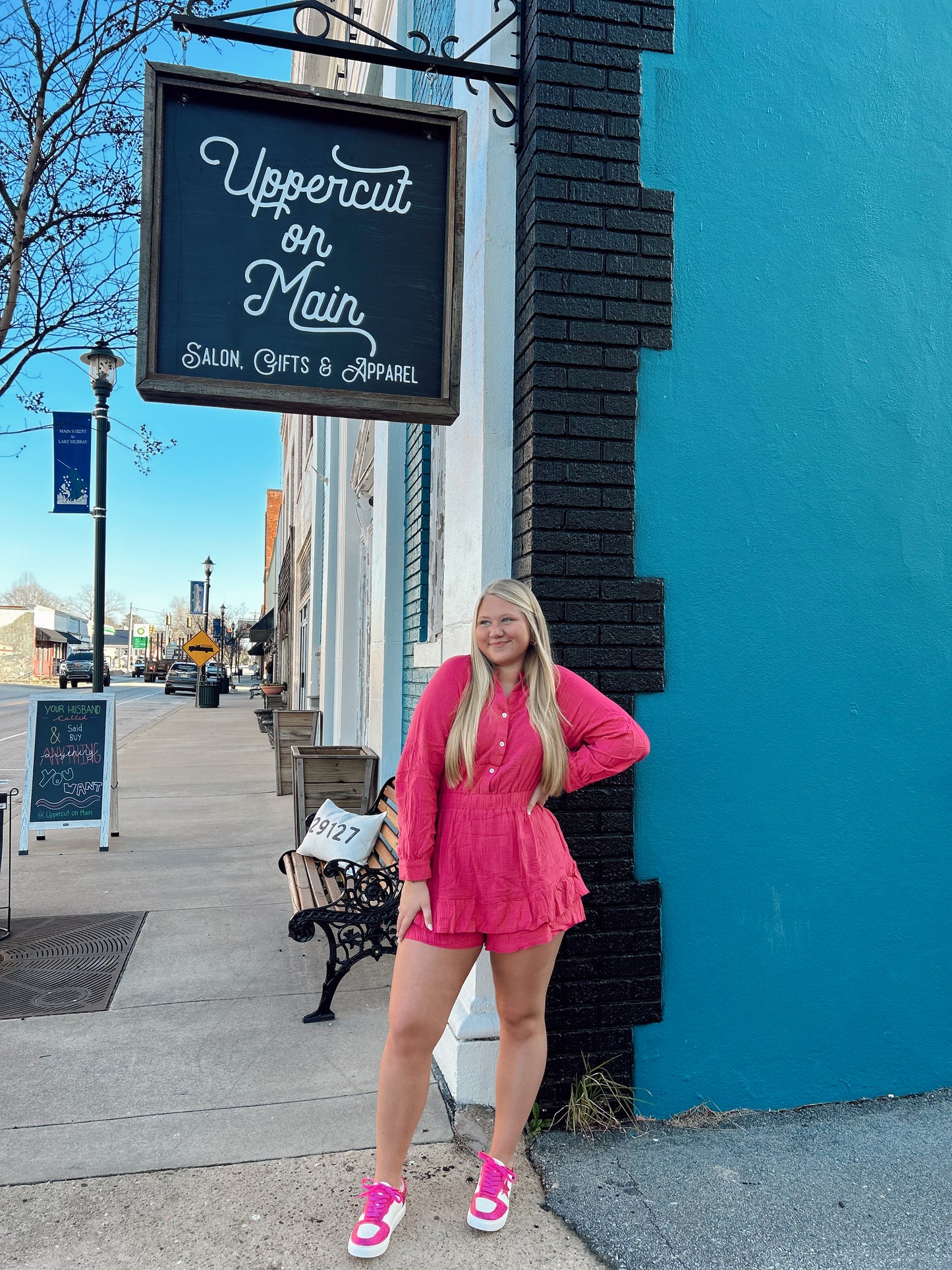 Hot Pink Ruffled Romper