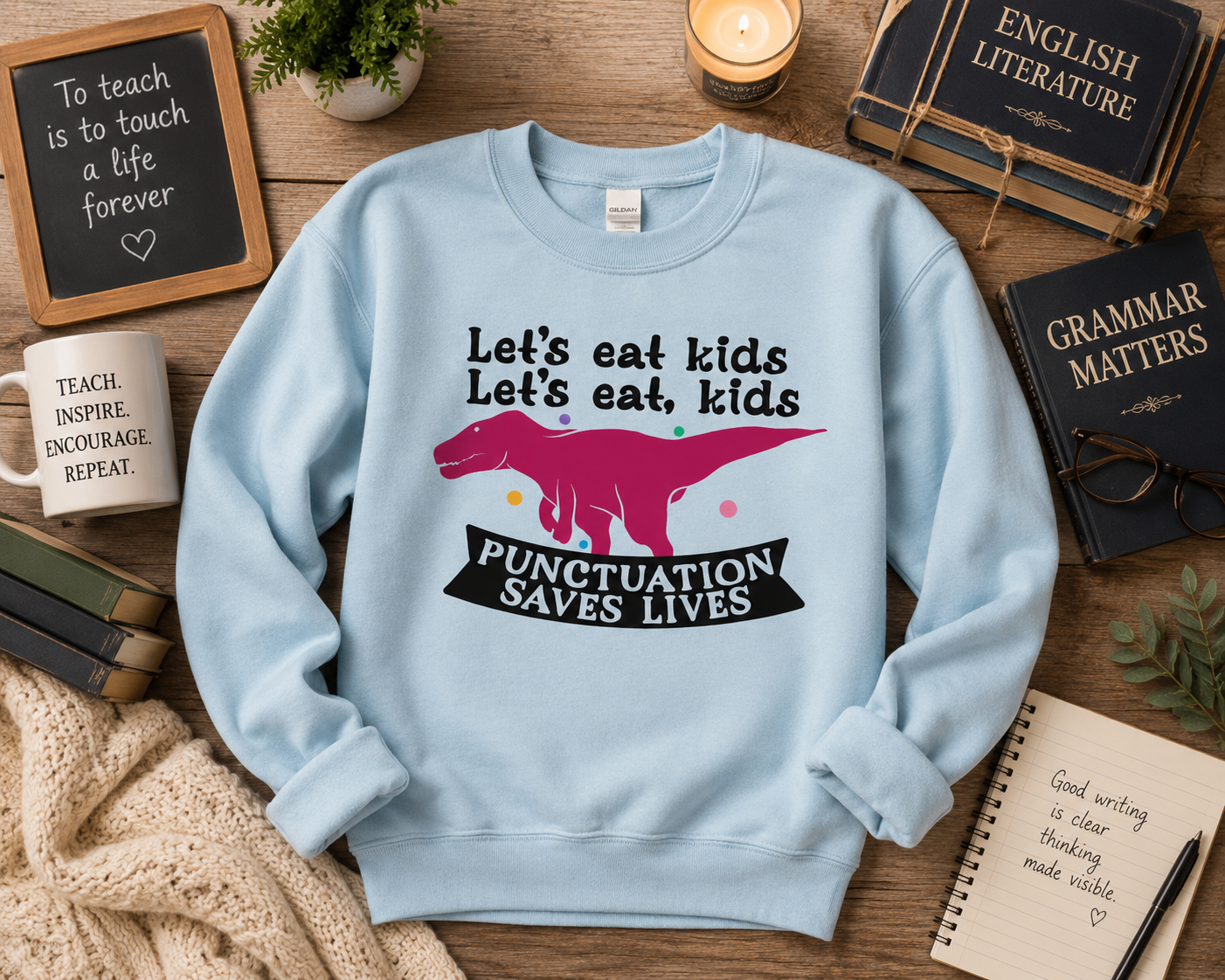 PUNCTUATION SAVES LIVES Custom Shirt