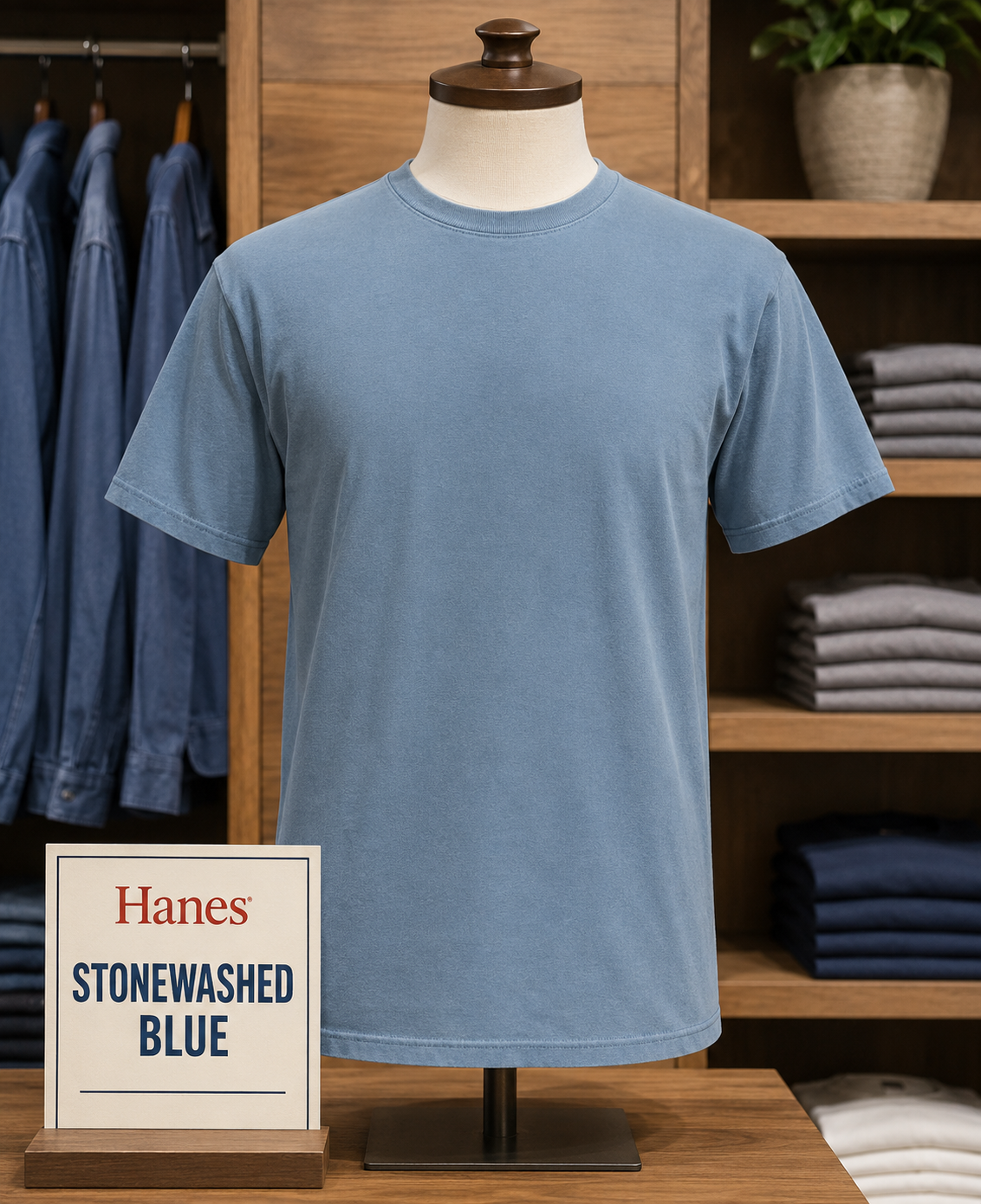Hanes STONEWASHED BLUE
