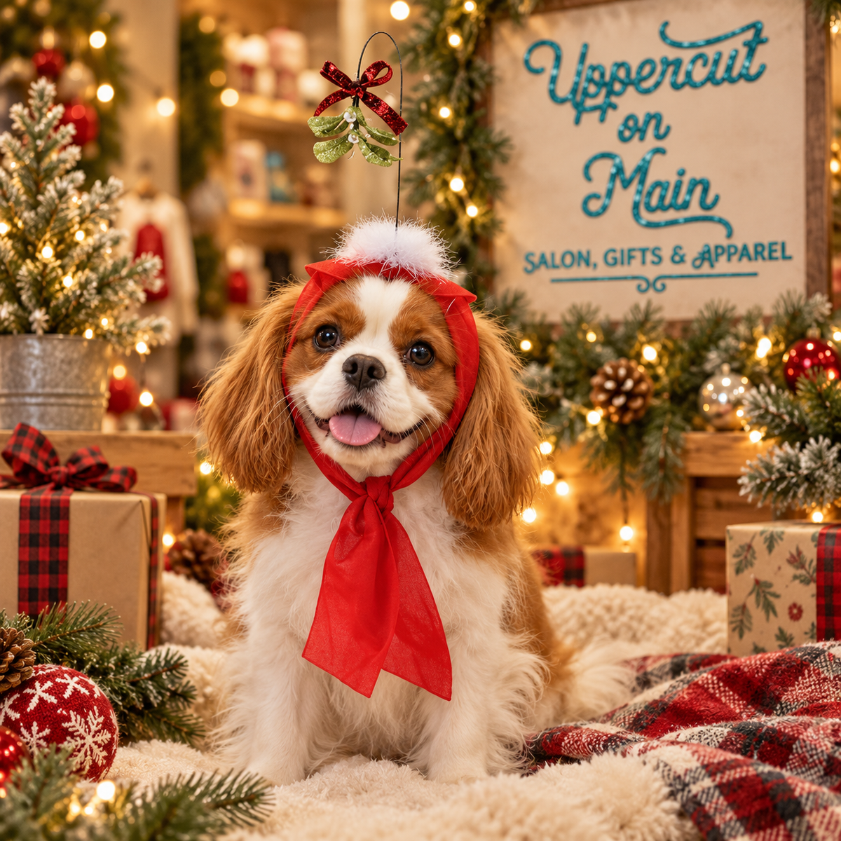 Dog Mistletoe Headband