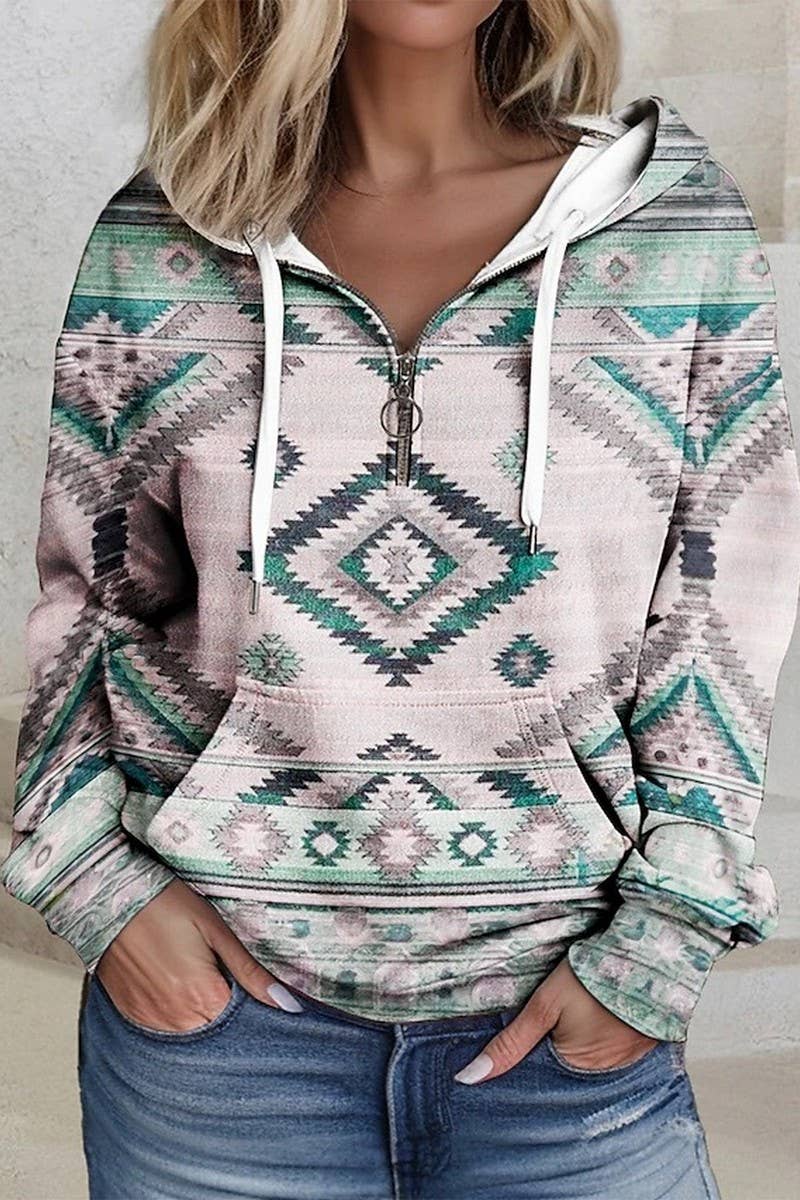 Aztec Half Zip Up