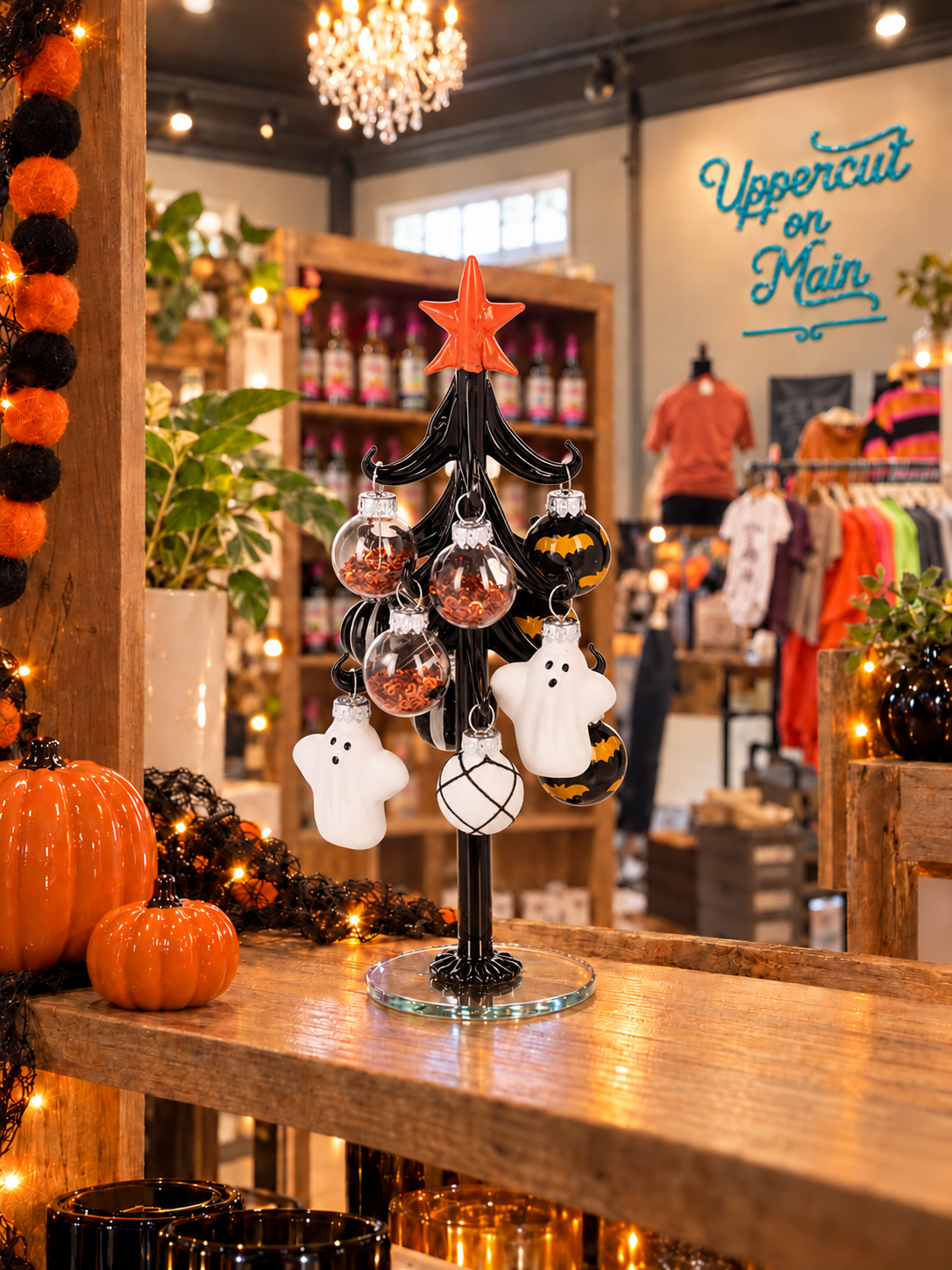 GANZ Glass Halloween Tree