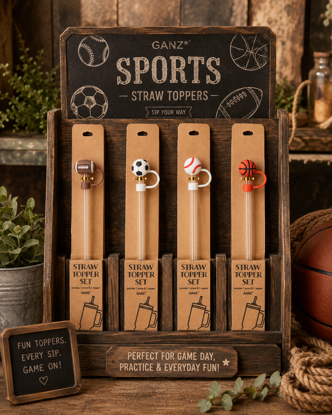Ganz SPORTS STRAW TOPPERS