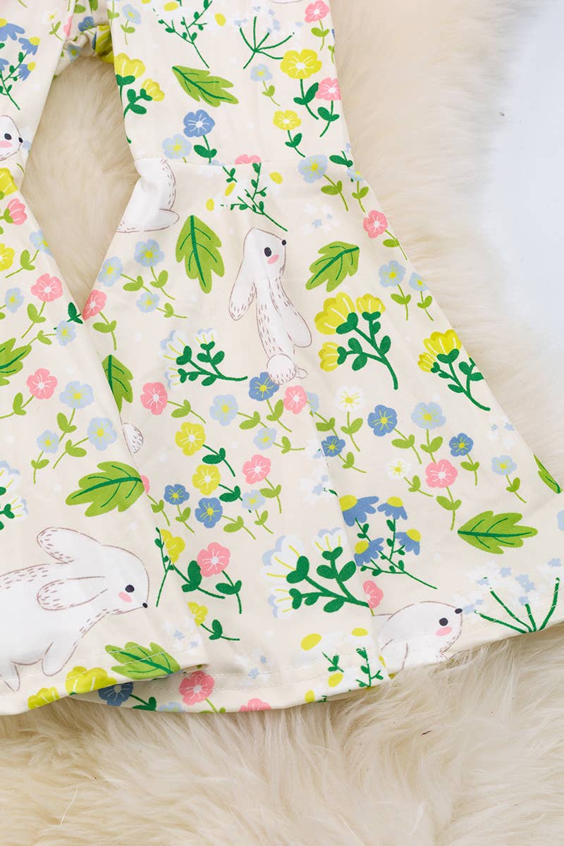 EASTER BUNNY CORAL PRINTED 2PC
