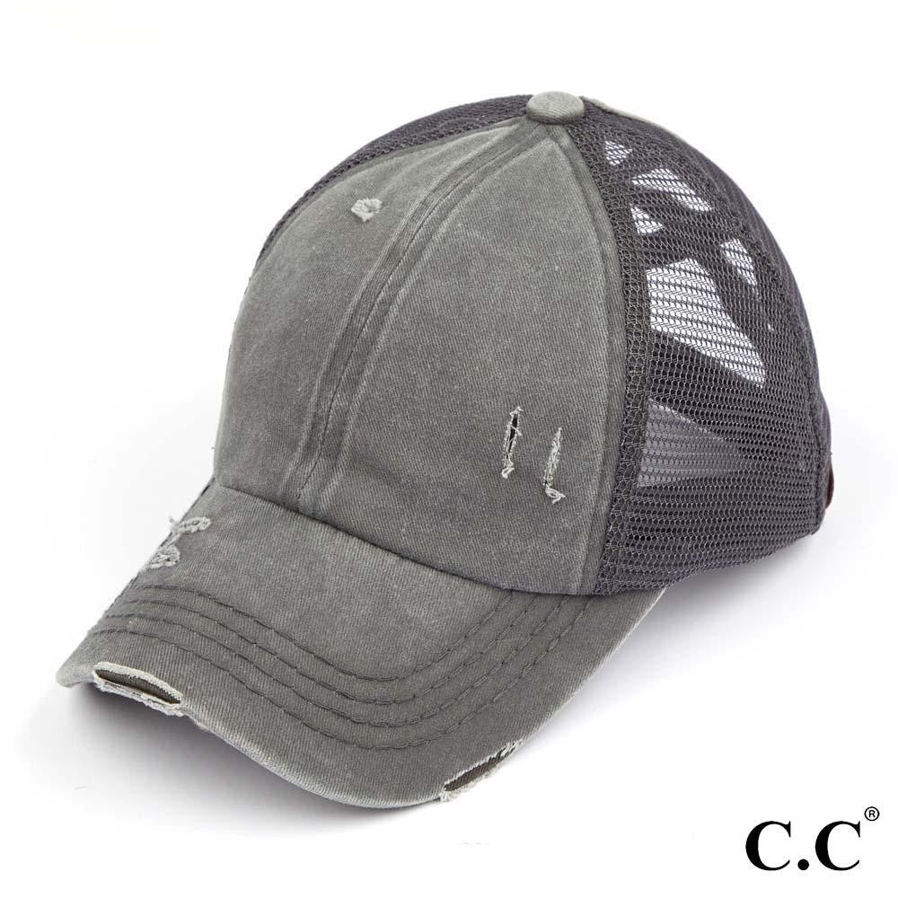 CC Distressed Ponytail Hats