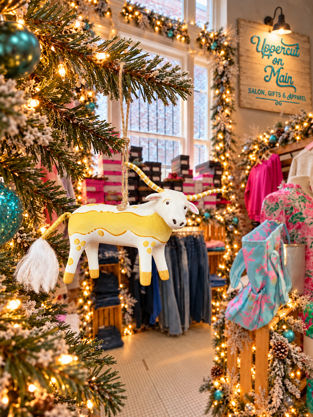 Glitterville LONGHORN Ornament