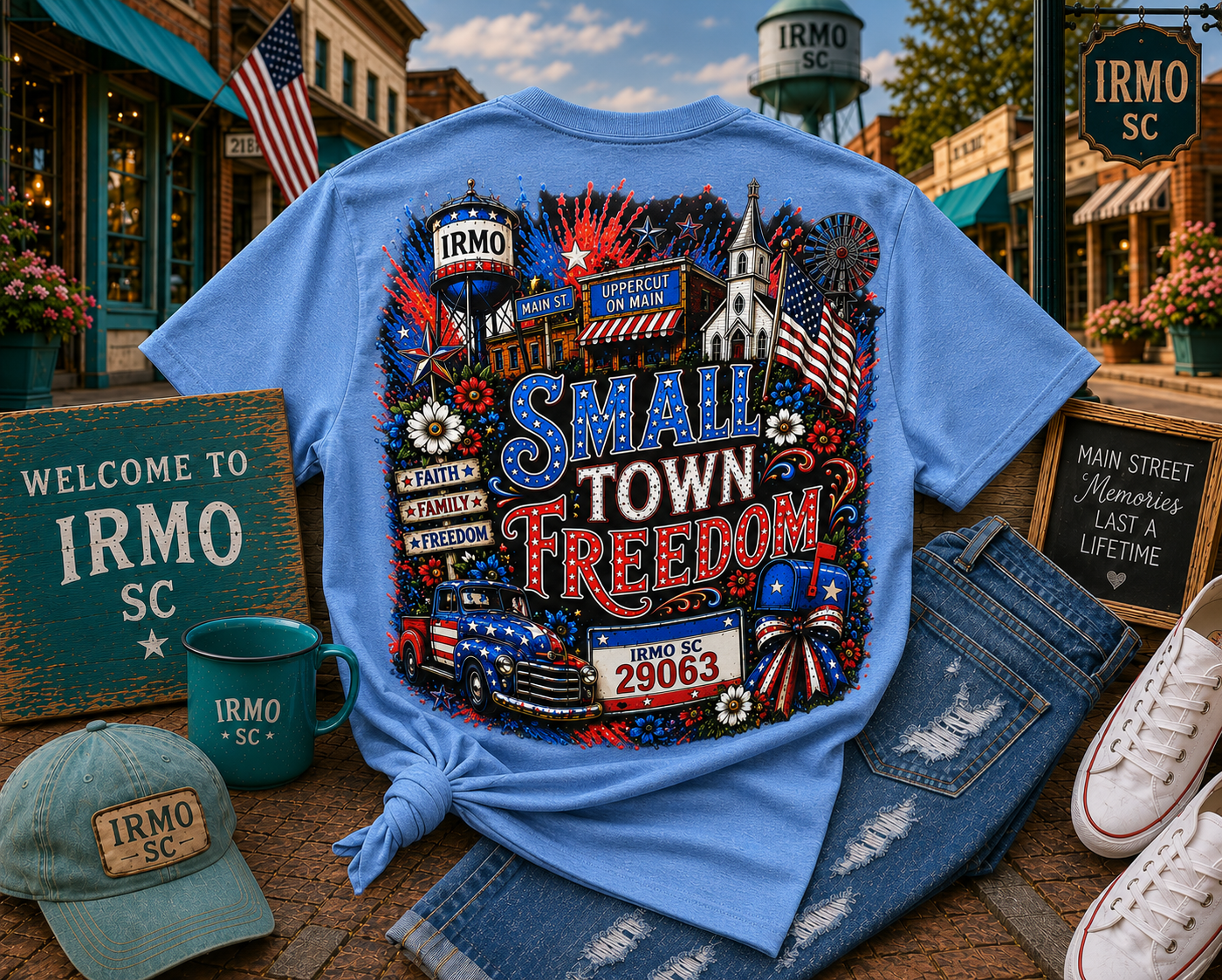 SMALL TOWN FREEDOM Custom Graphic Shirt