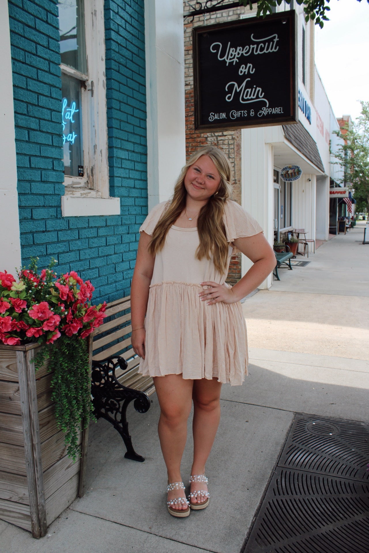 UMGEE Round Neck Short Sleeve Dress