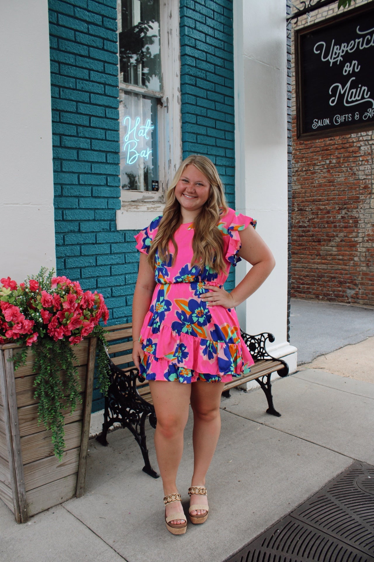 UMGEE Asymmetrical Satin Ruffle Short Dress
