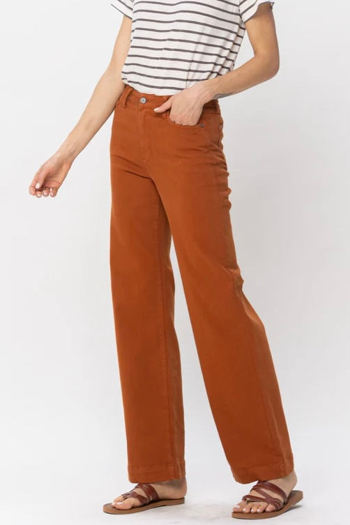 JUDY BLUE High Waisted Auburn Orange Jeans
