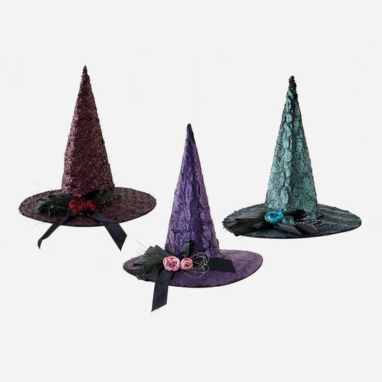 Featherette Rose Witch Hat