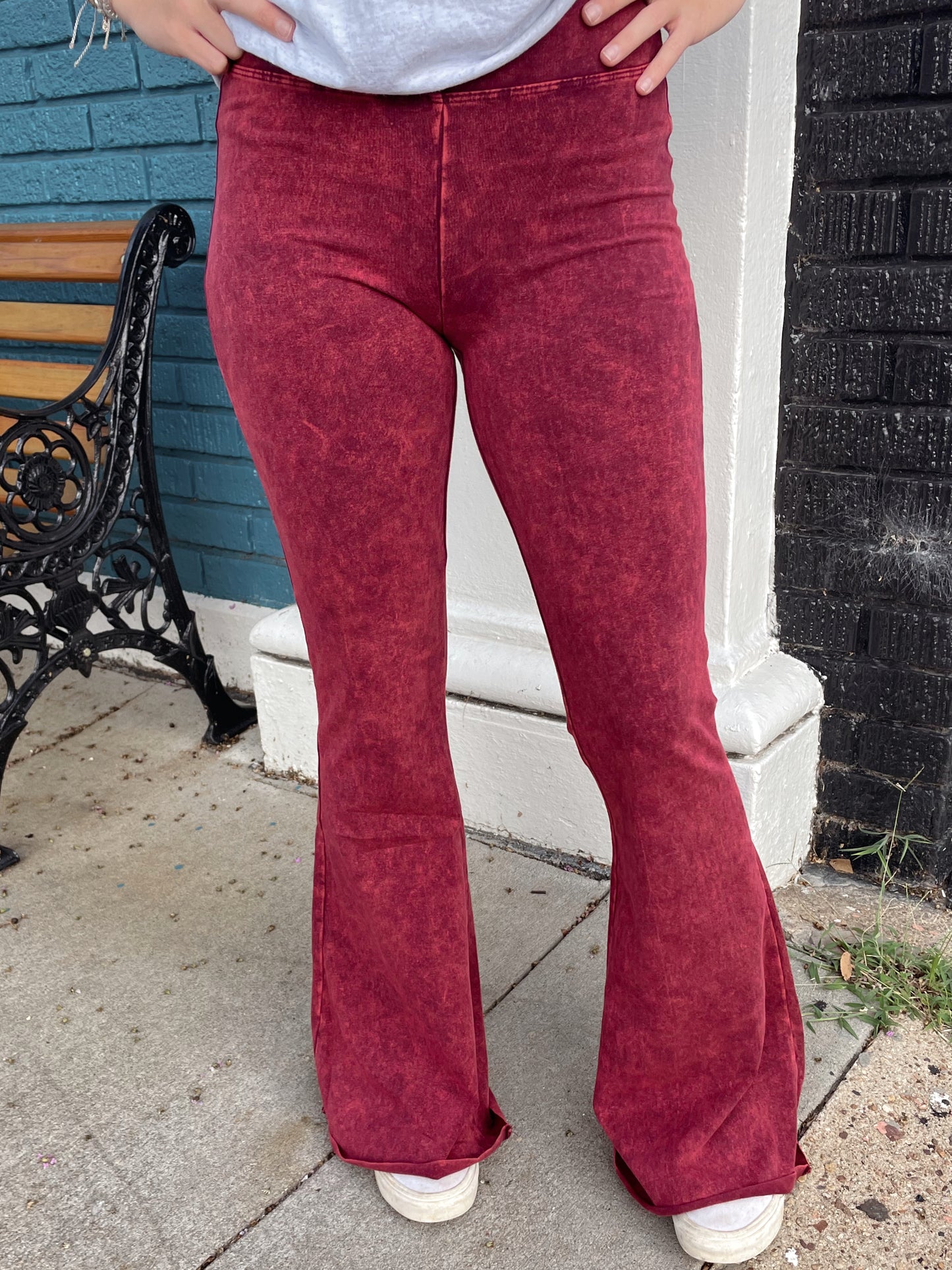Mineral Washed Flare Leggings