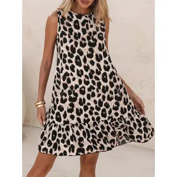 Sleeveless LEOPARD Print Dress