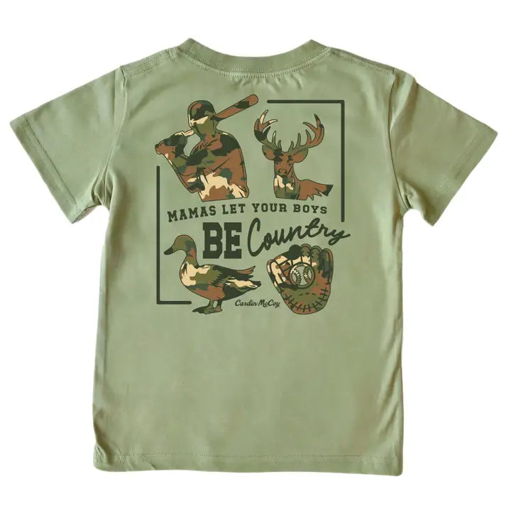 CARDIN MCCOY Olive "Be Country" Tee