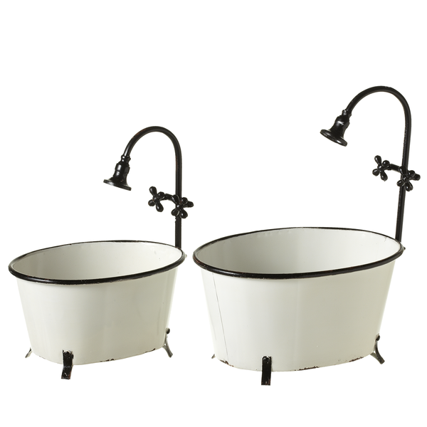 GANZ B&W Bathtub Planter Large