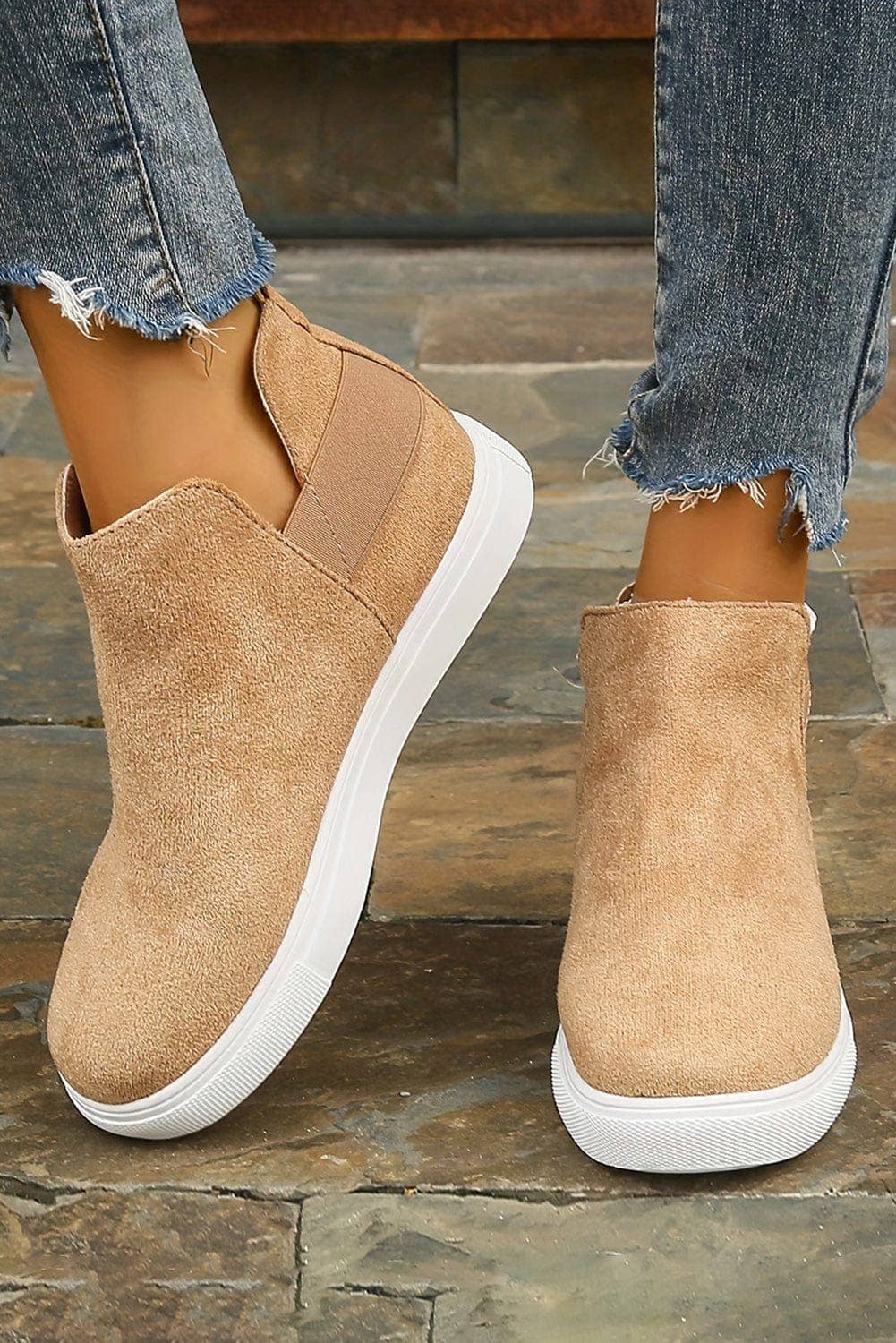High Top Slip-on Sneakers/Camel