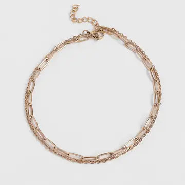 WJW 18K Gold PVD Loop/Paperclip Anklet