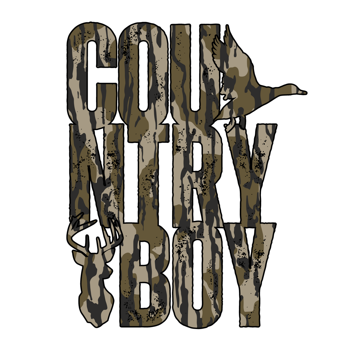 Country Boy Camo Custom Sticker