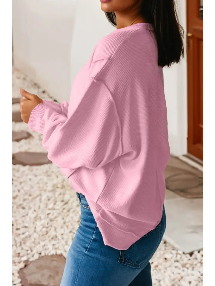 Ribbed Baggy Pullover