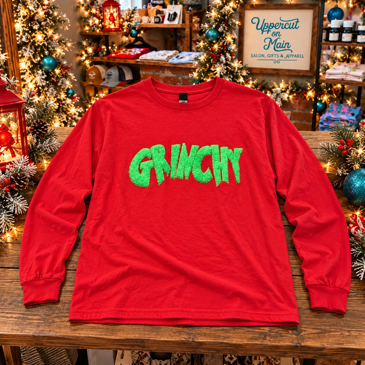 GRINCHY Chenille Patch Shirt