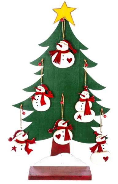 GANZ Wooden Snowman Ornament