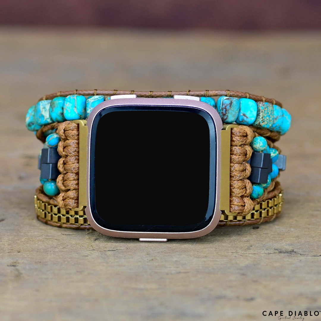 Turquoise Calming Energy Fitbit Versa Watch Strap