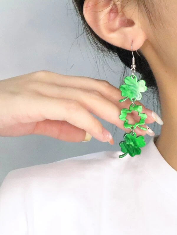 3 Clover Drop Earrings