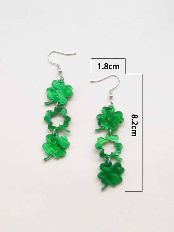 3 Clover Drop Earrings