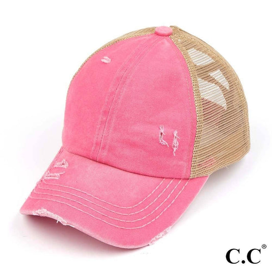 CC Distressed Ponytail Hats