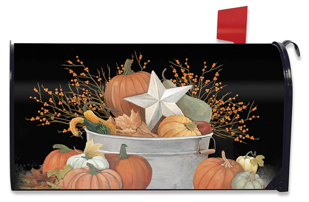 Fall Bushel Large Mailbox Cover
