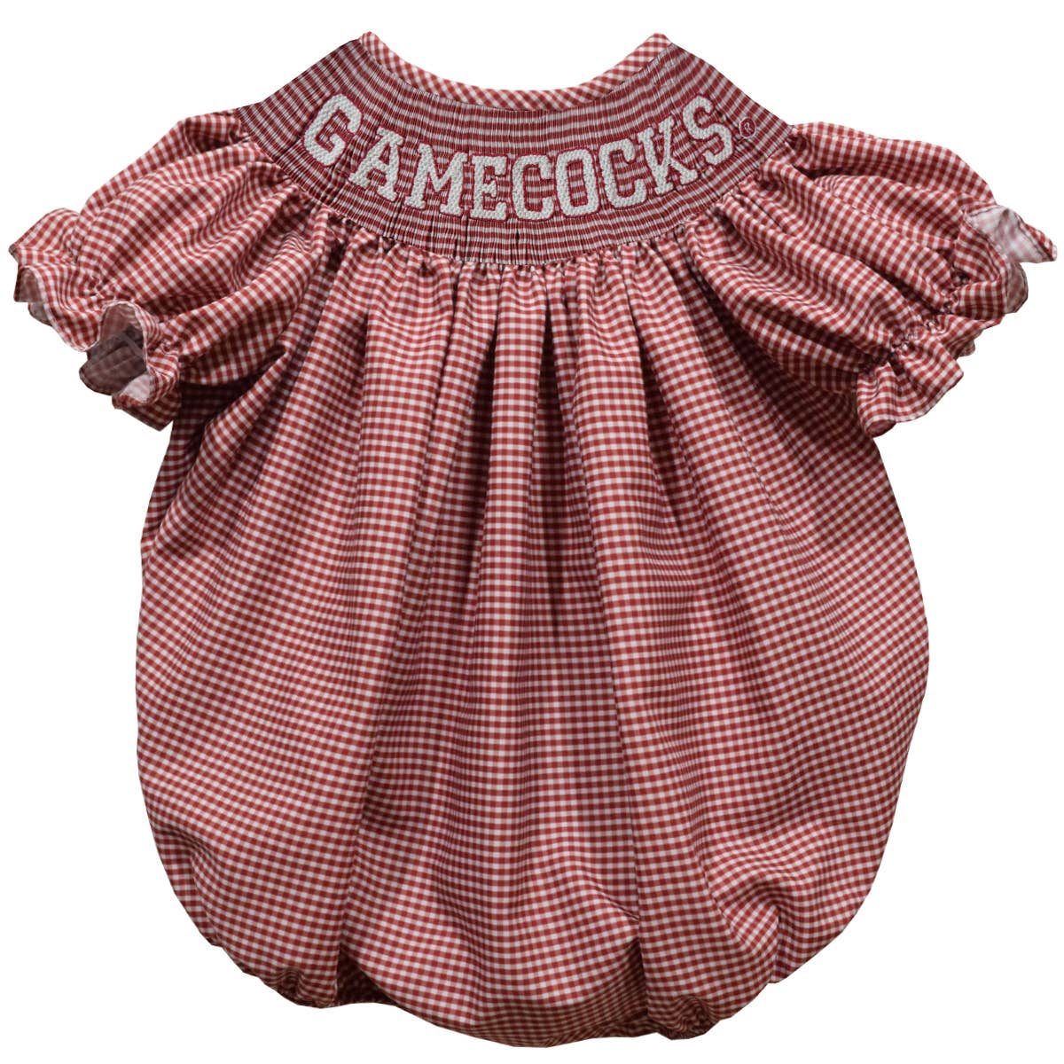 Gamecocks Smocked Gingham Romper