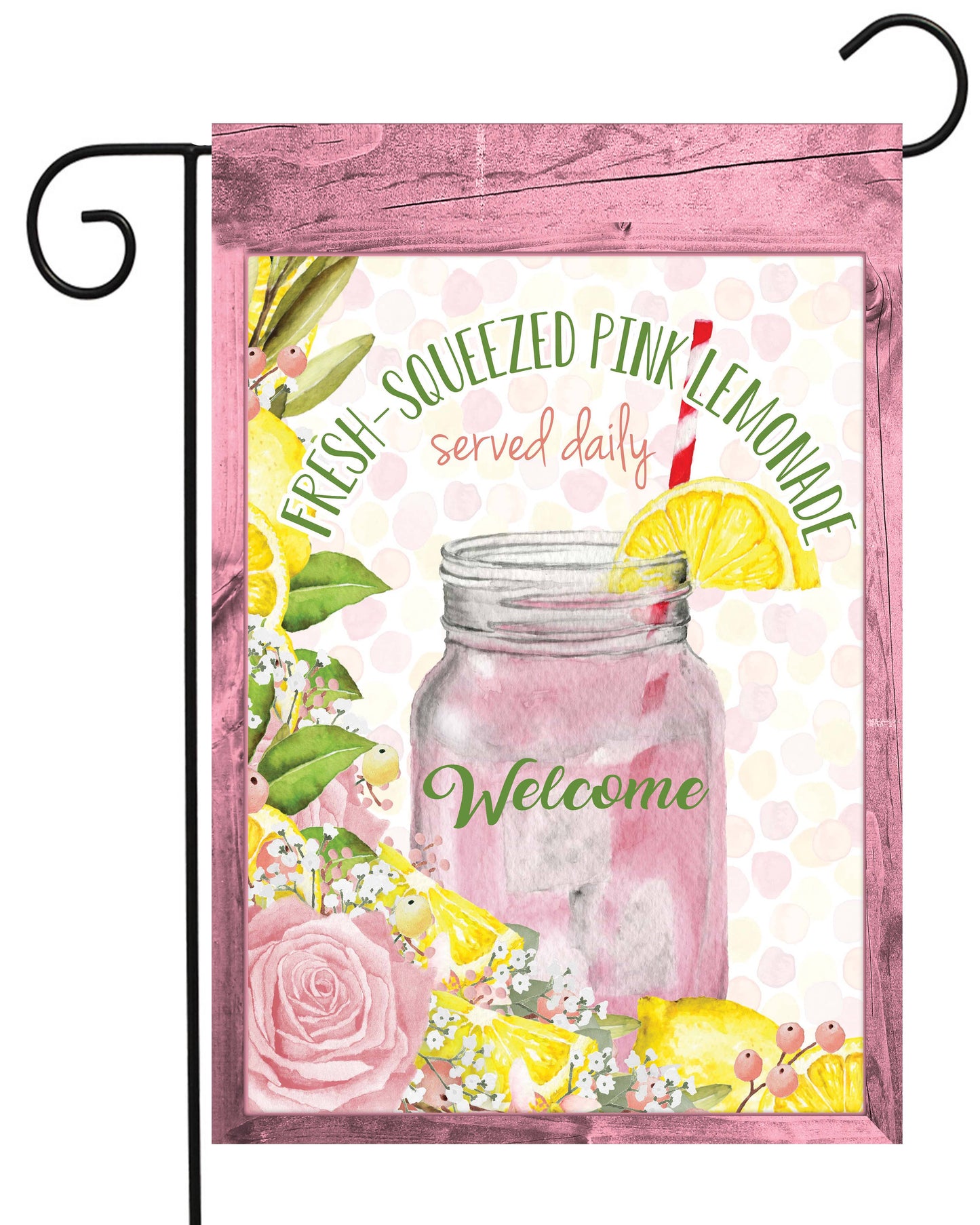 Pink Lemonade Garden Flag