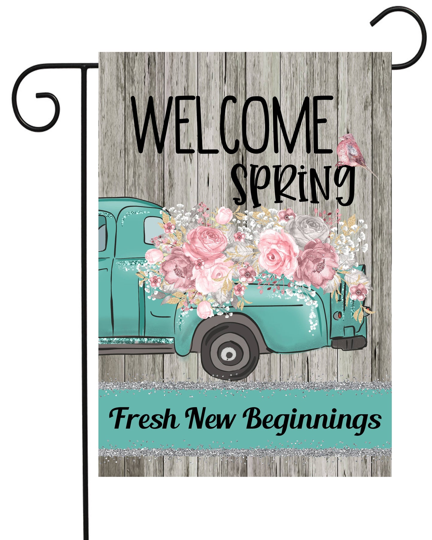 welcome spring Garden Flag