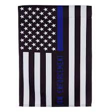 EVERGREEN Thin Blue Line Garden Flag