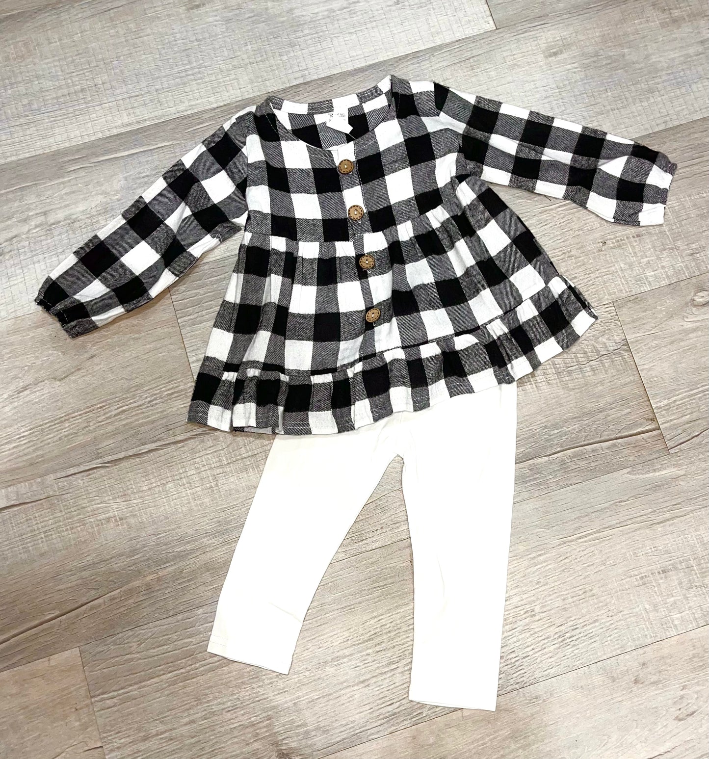 HONEYDEW B/W Plaid legging set
