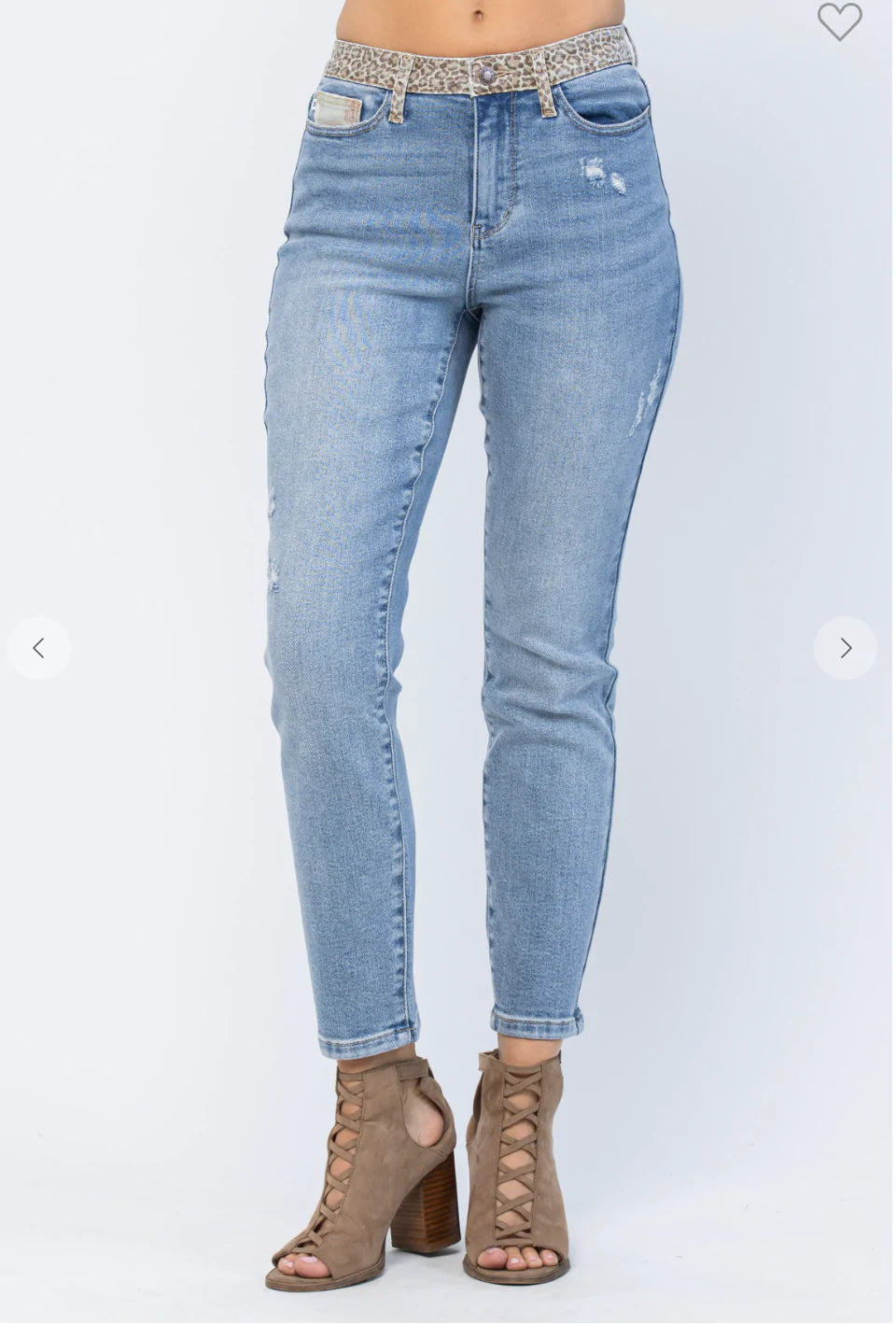JUDY BLUE Cheetah Camo HW Slim Jeans