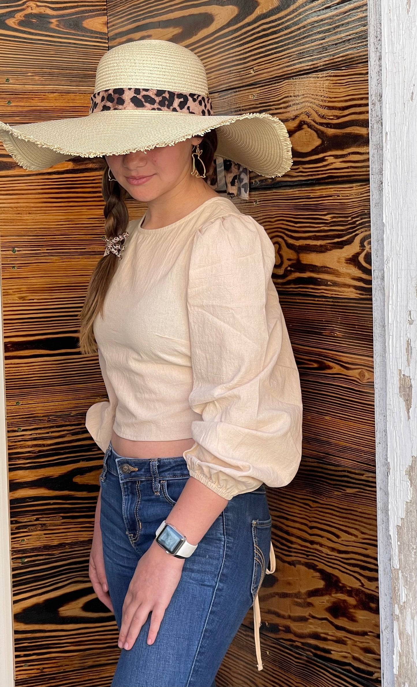 MISS SPARKLING Cream Tie Top