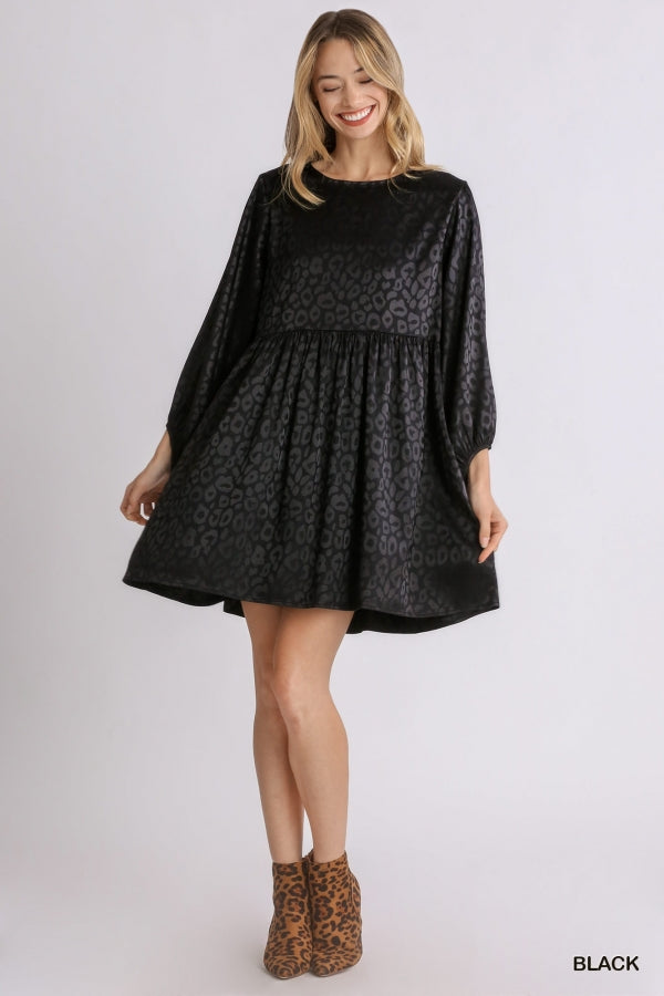 Animal Print Long Sleeve Dress