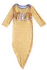 Mustard Stripes Tie Gown