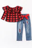 Red/Black Plaid Set
