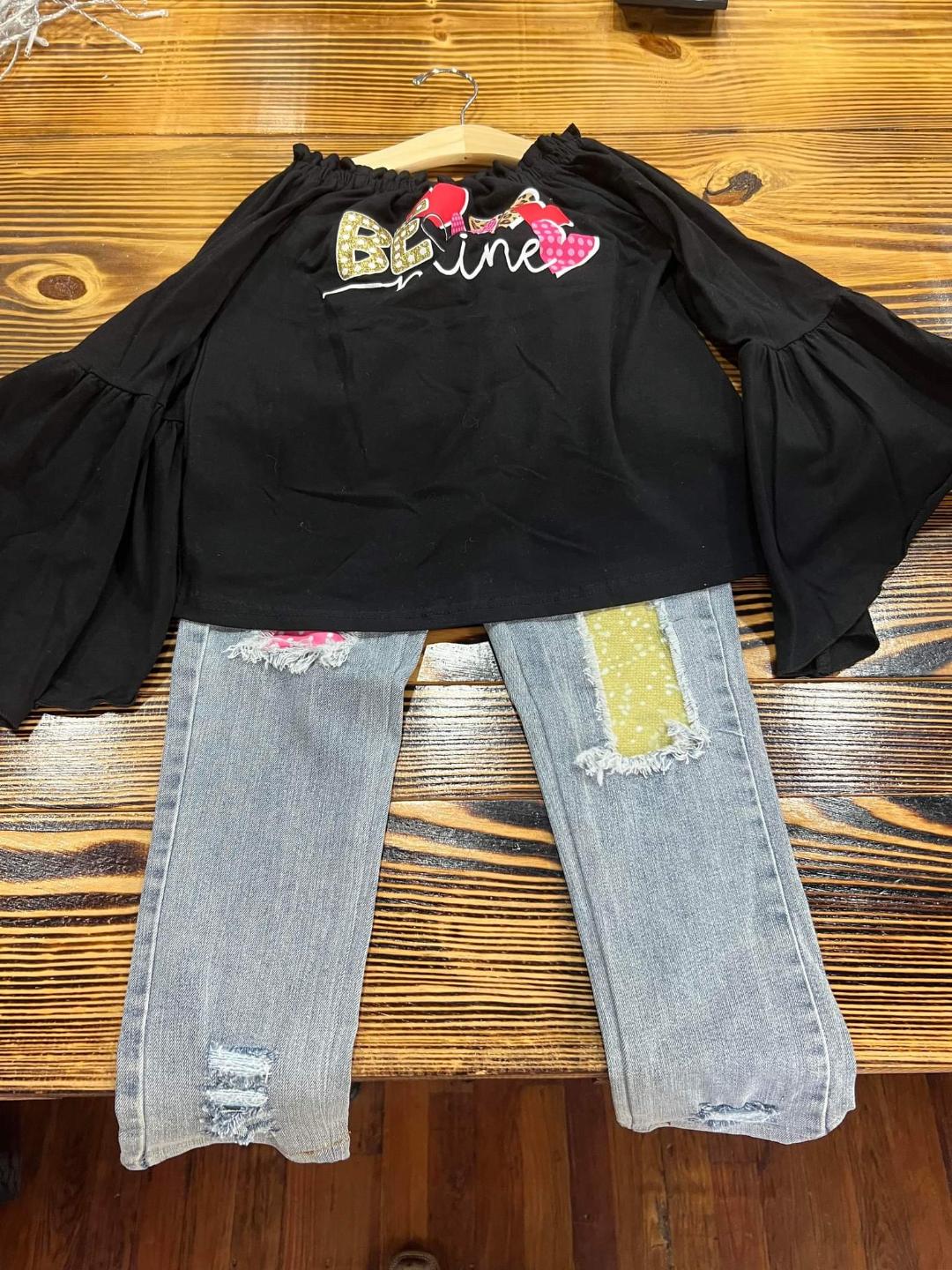 Be Mine Hearts Denim Set