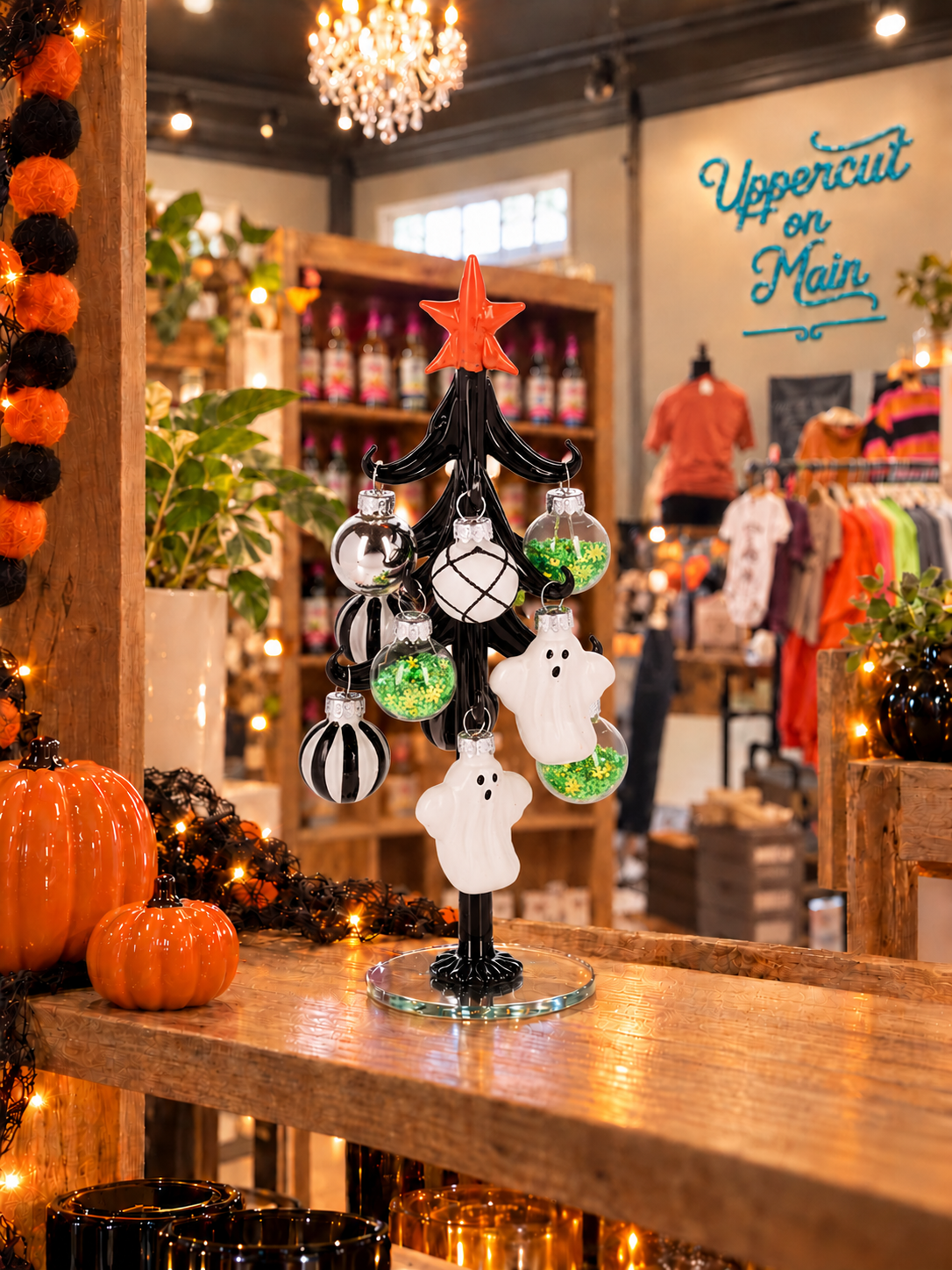 GANZ Glass Halloween Tree