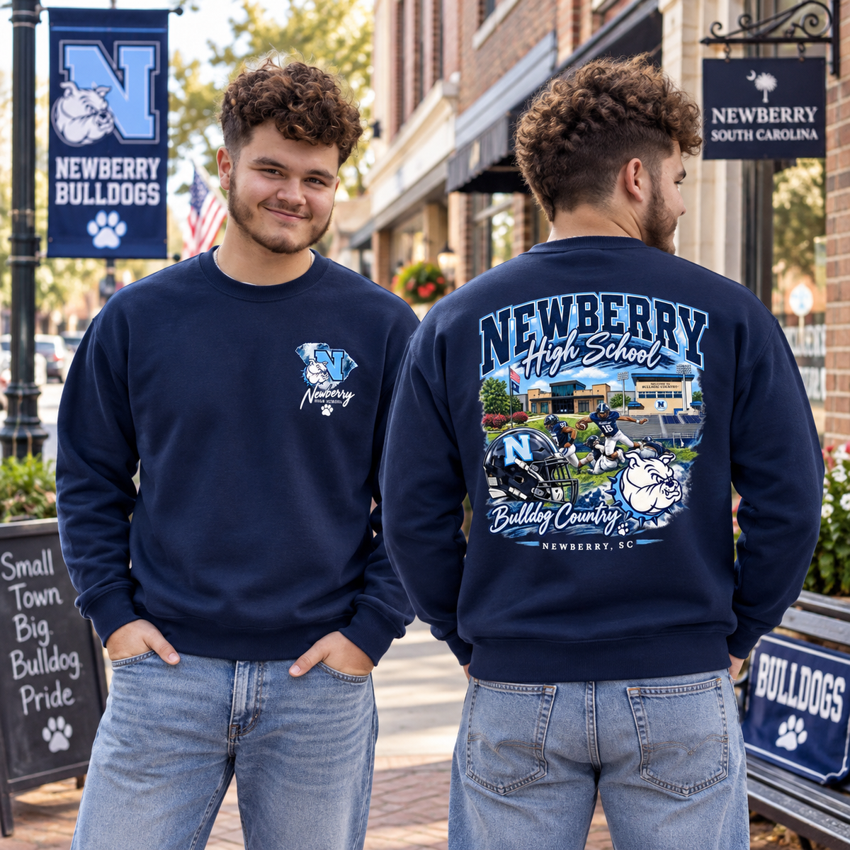 NEWBERRY BULLDOGS FOOTBALL Custom Graphic Shirt