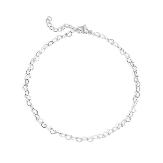 WJW 18K Gold Plated Linked Hearts Anklet