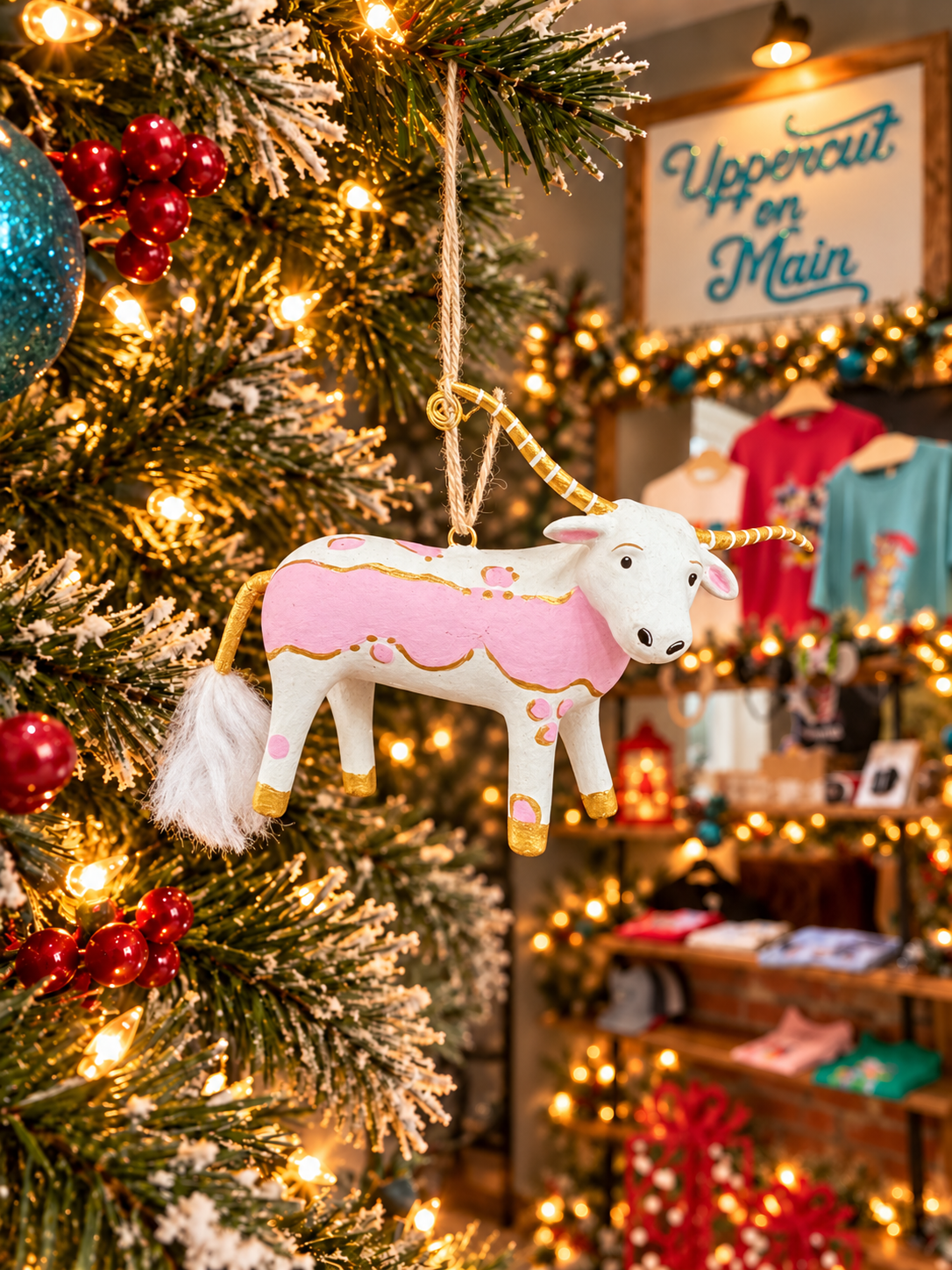 Glitterville LONGHORN Ornament