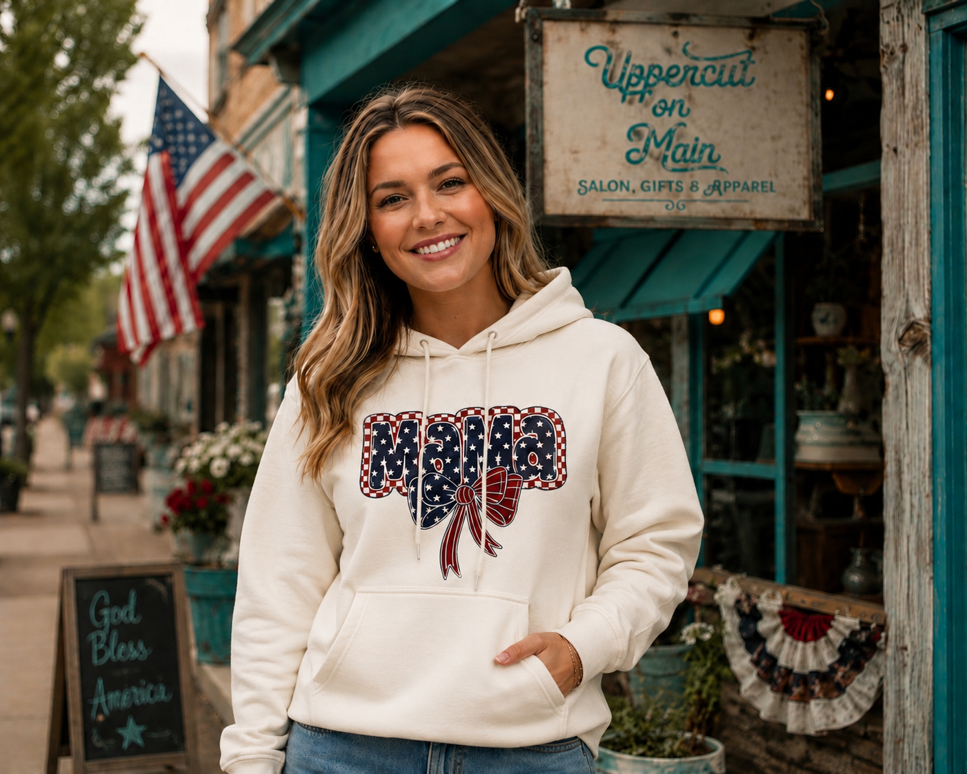 PATRIOTIC MAMA With BOW Custom Shirt