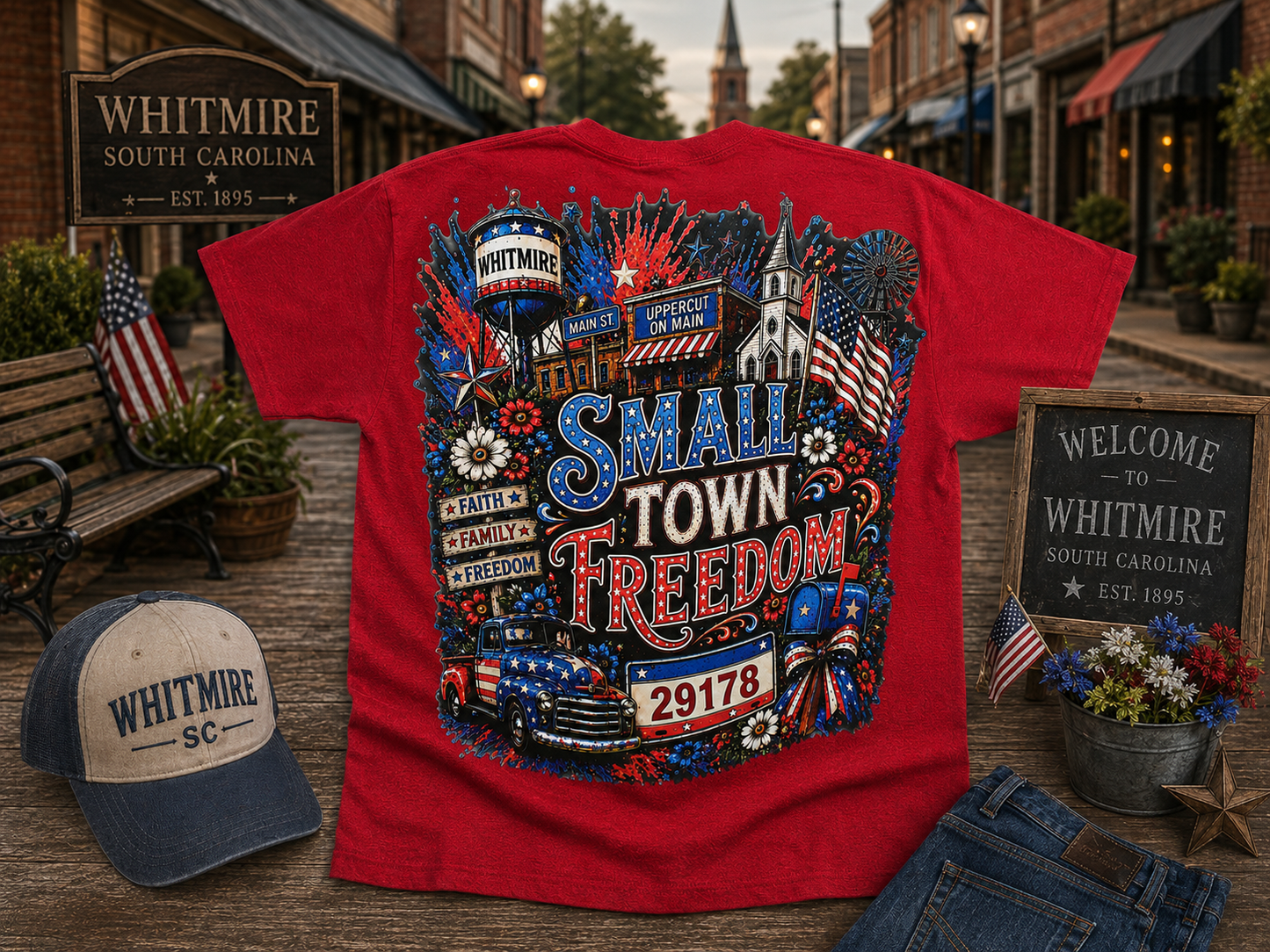 SMALL TOWN FREEDOM Custom Graphic Shirt